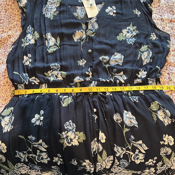 Lucky Brand 2X Blue Floral High Low Hem Midi Dress - Picture 15 of 16